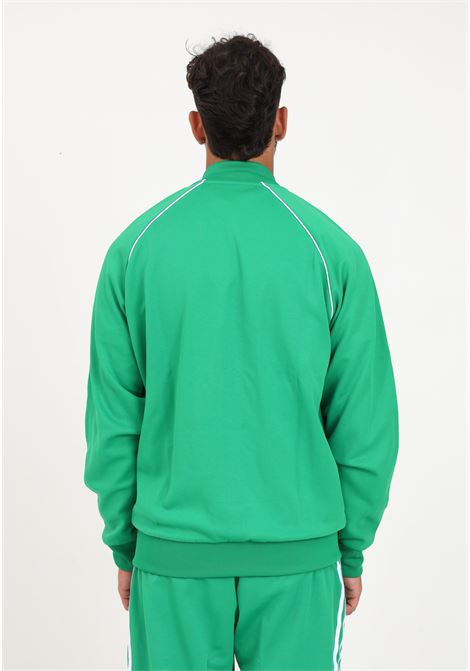 Felpa verde da uomo con zip anteriore ADIDAS ORIGINALS | IK3514.