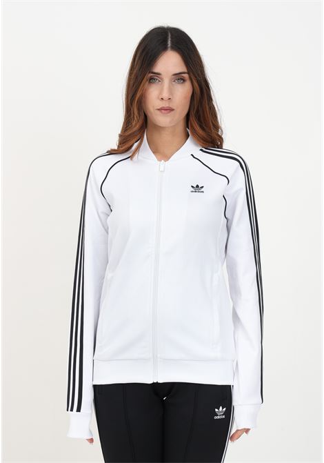 White sweatshirt with logo and zip for women ADIDAS ORIGINALS | Hoodie | IK6558.