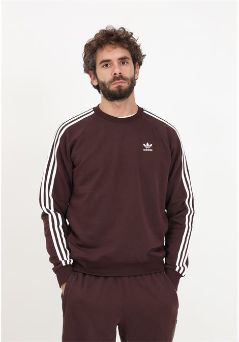 Burgundy sweatshirt with logo and stripes for men ADIDAS ORIGINALS | Hoodie | IK8382.
