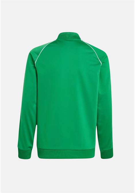 Green sweatshirt with zip for boys and girls ADIDAS ORIGINALS | IN4744.