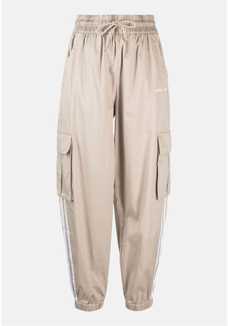 Beige cargo trousers with big pockets for women ADIDAS ORIGINALS | Pants | IR9797.