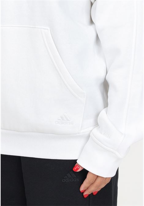 White women's sweatshirt with hood and kangaroo pocket ADIDAS PERFORMANCE | Hoodie | HT3828.