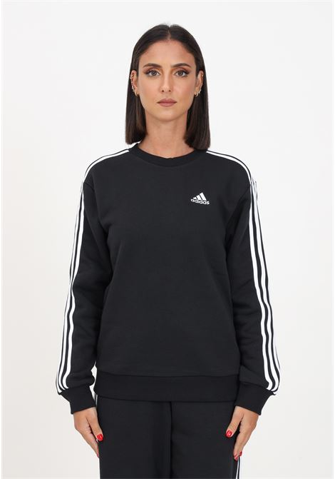 Women's Black Essentials 3-Stripes Fleece Sweatshirt ADIDAS PERFORMANCE | Sweatshirt | HZ5744.