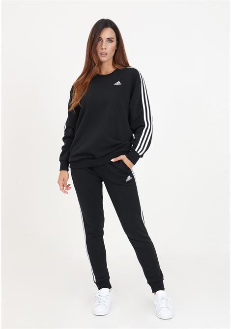 Essentials 3-Stripes Fleece black sports pant for women ADIDAS PERFORMANCE | Pants | HZ5753.