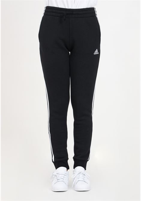 Essentials 3-Stripes Fleece black sports pant for women ADIDAS PERFORMANCE | Pants | HZ5753.