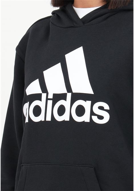 Black women's sweatshirt with hood and maxi logo ADIDAS PERFORMANCE | Hoodie | HZ5804.