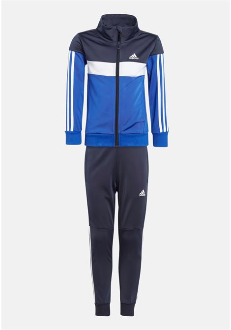 Blue Tiberio 3-Stripes Colorblock Fleece tracksuit for children ADIDAS PERFORMANCE | Sport suits | IA3114.