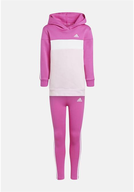 Tiberio 3-Stripes Colorblock Fleece fuchsia tracksuit for girls ADIDAS PERFORMANCE | Sport suits | IA3117.