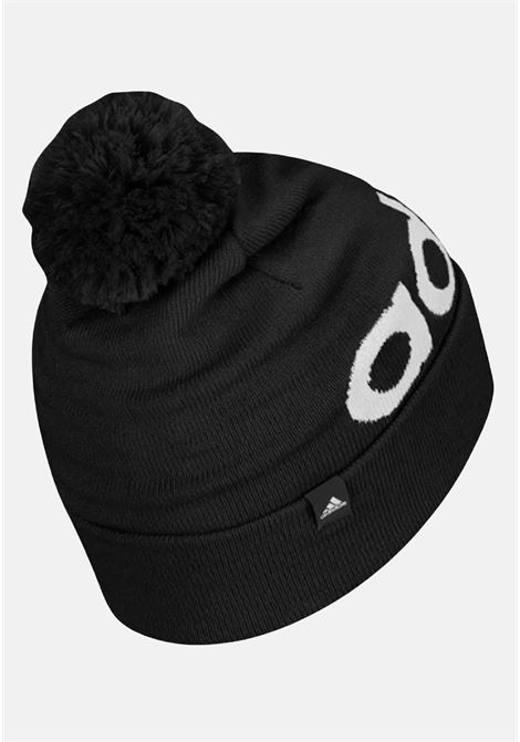 Berretto nero con logo in maglia e pon pon da uomo e donna ADIDAS PERFORMANCE | Cappelli | IB2654.