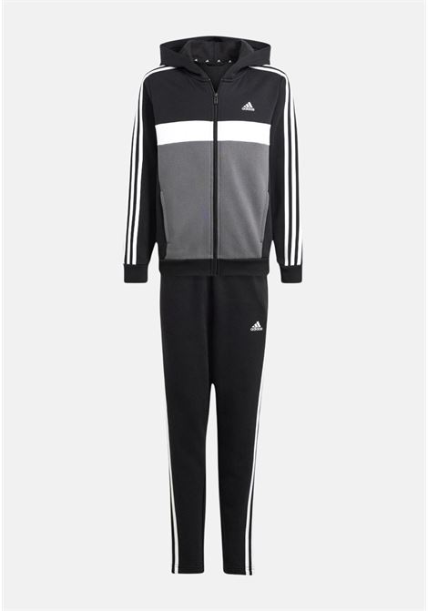 Tiberio 3-Stripes black and gray tracksuit for boys and girls ADIDAS PERFORMANCE | Sport suits | IB4094.