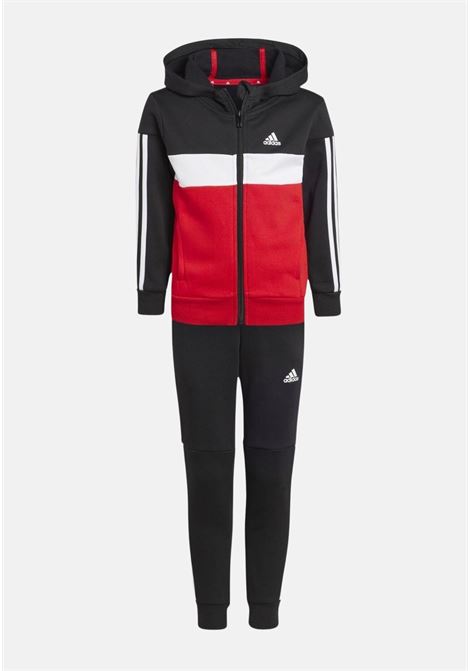 Black and red Tiberio 3-Stripes Colorblock tracksuit for boys and girls ADIDAS PERFORMANCE | Sport suits | IJ6330.