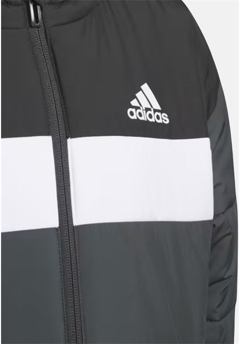 Gray padded hooded down jacket for boys and girls ADIDAS PERFORMANCE | Jackets | IL6082.