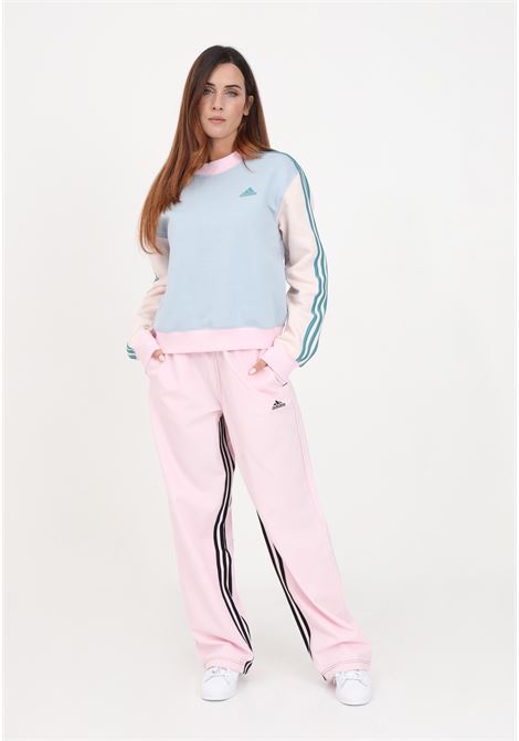 Pantaloni a gamba larga 3 strisce rosa chiaro da donna ADIDAS PERFORMANCE | Pantaloni | IM4978.
