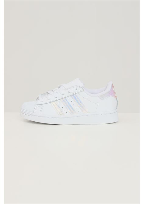 White Superstar sneakers for girls with iridescent details ADIDAS ORIGINALS | Sneakers | FV3147.