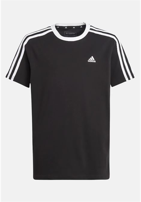 Black Essetials 3-Stripes sports t-shirt for boys and girls ADIDAS PERFORMANCE | T-shirt | H44670,