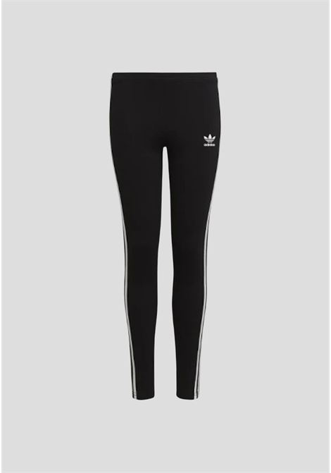 Black Adicolor leggings for girls with 3-stripes and logo ADIDAS | Leggings | HD2025.
