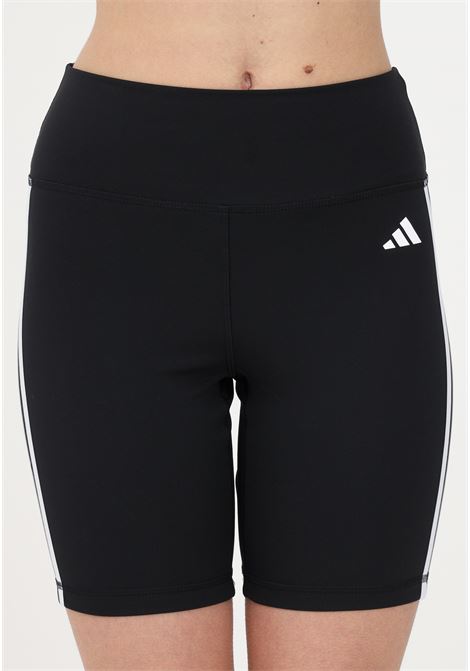 Shorts da allenamento nero da donna Essentials 3-Stripes High-Waisted ADIDAS | Shorts | HK9964.
