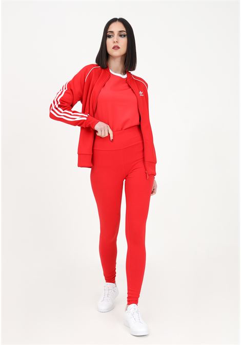 Red leggings for women with trefoil logo print on the back ADIDAS | Leggings | IA6445.