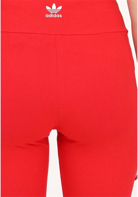 Red leggings for women with trefoil logo print on the back ADIDAS | Leggings | IA6445.