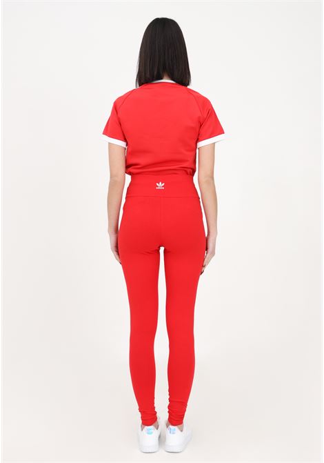 Leggings rosso da donna con stampa logo trefoil sul retro ADIDAS | Leggings | IA6445.