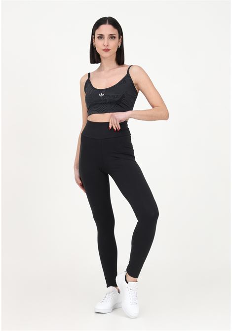 Black leggings for women with trefoil logo print on the back ADIDAS | Leggings | IA6446.