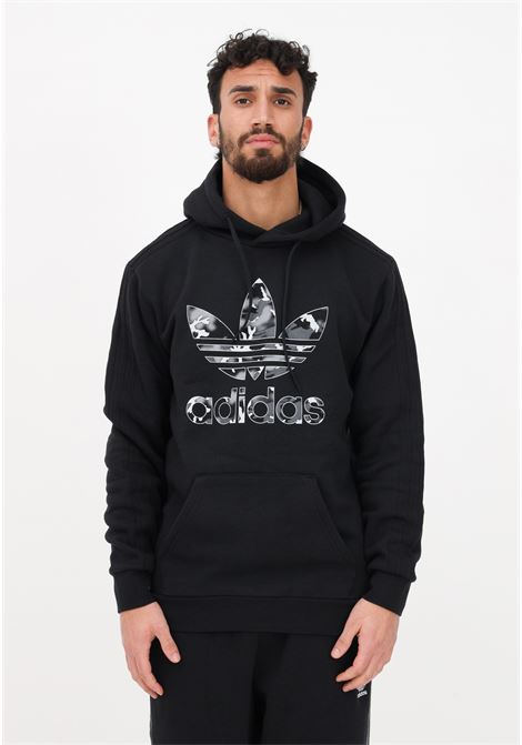Black men's sweatshirt with Graphics Camo Infill hood ADIDAS ORIGINALS | IC5734.