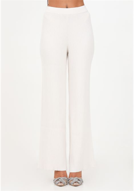 Pantaloni a costine color panna da donna AKEP | Pantaloni | PTKD03022PANNA
