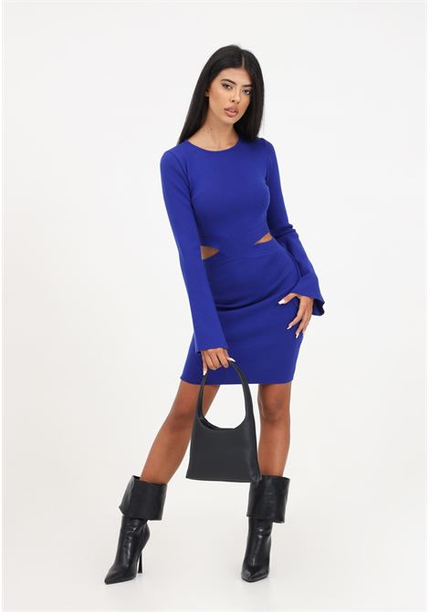 Blue minidress with side cut outs for women AKEP | Dresses | VSKD03071BLU