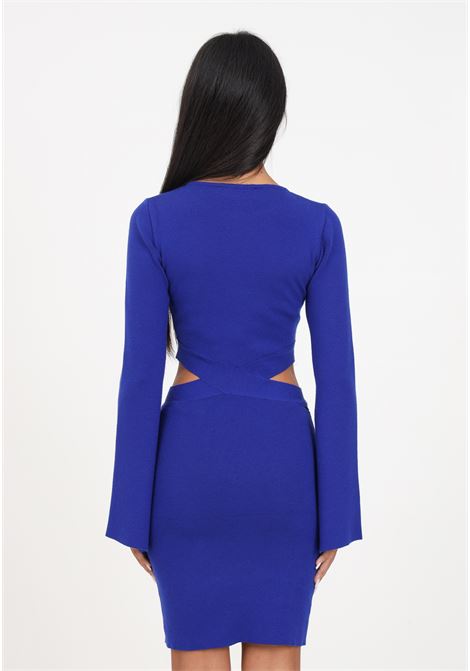 Blue minidress with side cut outs for women AKEP | Dresses | VSKD03071BLU