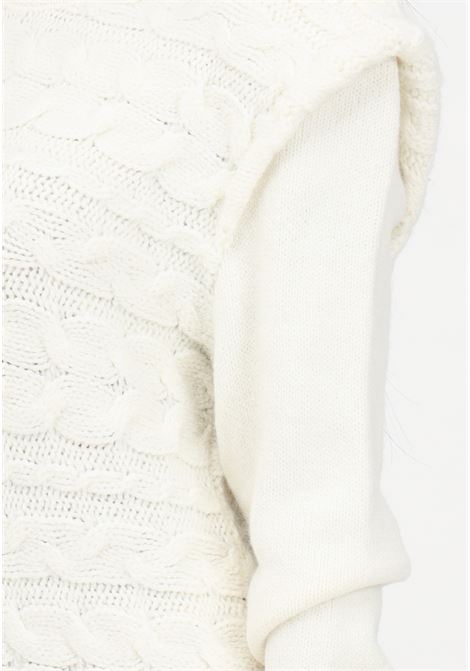 White intarsia knitted dress for women AKEP | Dresses | VSKD03103PANNA