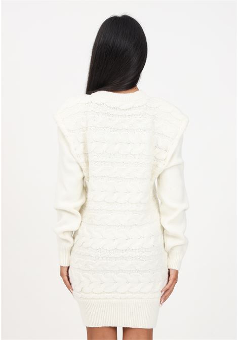 White intarsia knitted dress for women AKEP | Dresses | VSKD03103PANNA