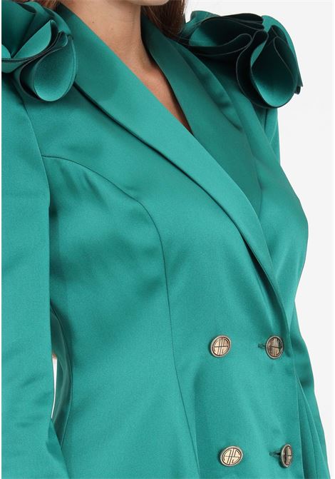 Emerald green dress with ruffles for women ALMA SANCHEZ | Dresses | ADEZ-HSSMERALDO