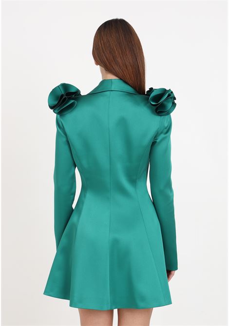 Emerald green dress with ruffles for women ALMA SANCHEZ | Dresses | ADEZ-HSSMERALDO