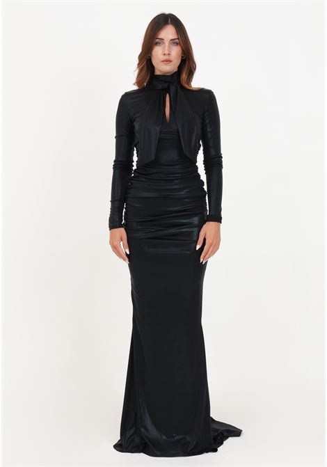 Long metallic black dress for women ALMA SANCHEZ | Dresses | AFRA-ELNERO