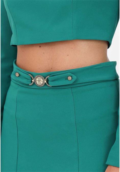 Long green skirt with logo closure for women ALMA SANCHEZ | Skirts | GADEN-TSMERALDO