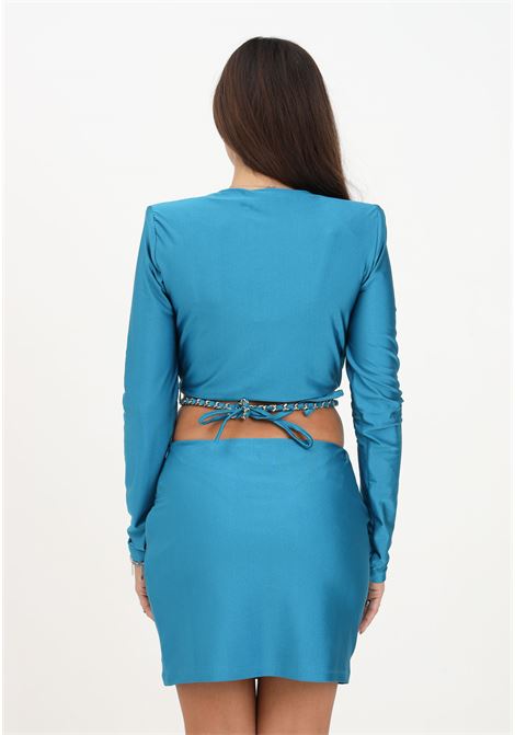 Teal green minidress with cut out for women AMEN | Dresses | HMW23414085