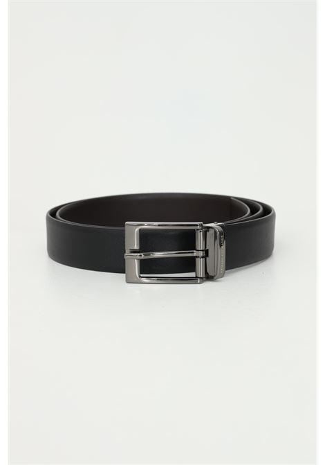 Black leather belt with logo buckle for men ARMANI EXCHANGE | Belts | 951060CC23654120