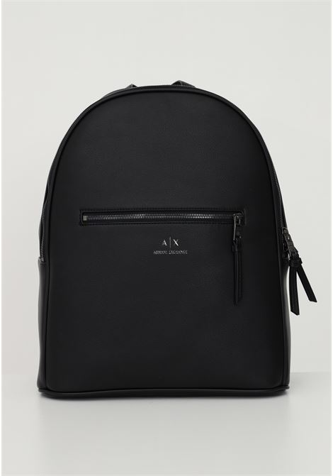 Black men's backpack with front logo ARMANI EXCHANGE | Backpacks | 952387CC83000020