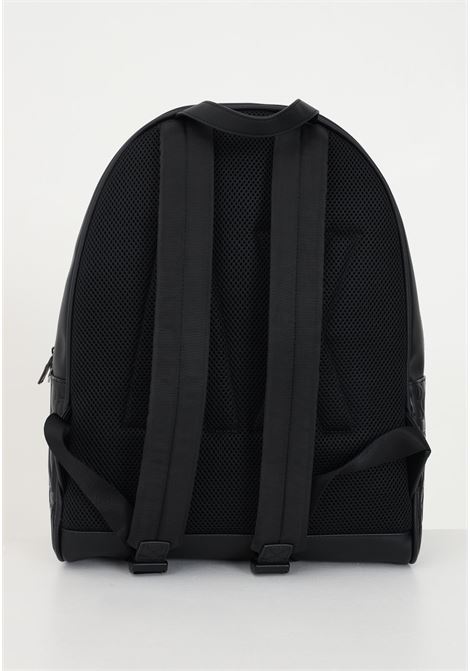 Black unisex backpack with allover lettering logo pattern ARMANI EXCHANGE | Backpacks | 952510CC83800020