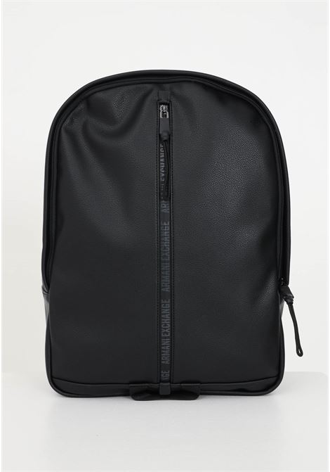 Black unisex backpack with central zip ARMANI EXCHANGE | Backpacks | 9525513F87600020