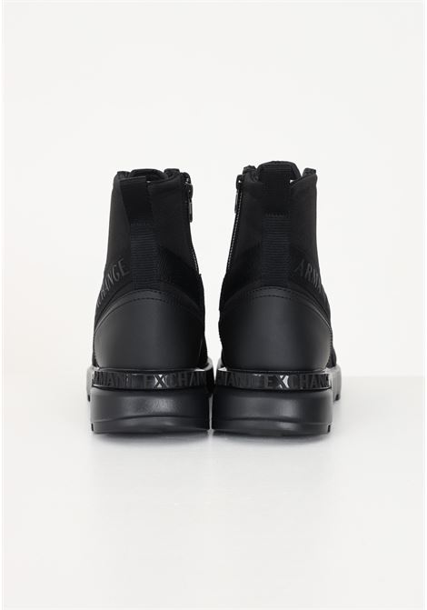 Black casual ankle boots for men with logo ARMANI EXCHANGE | Ancle Boots | XUM011XV614K001