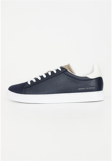 Blue matte leather lace-up shoes for men ARMANI EXCHANGE | Sneakers | XUX001XV759T398