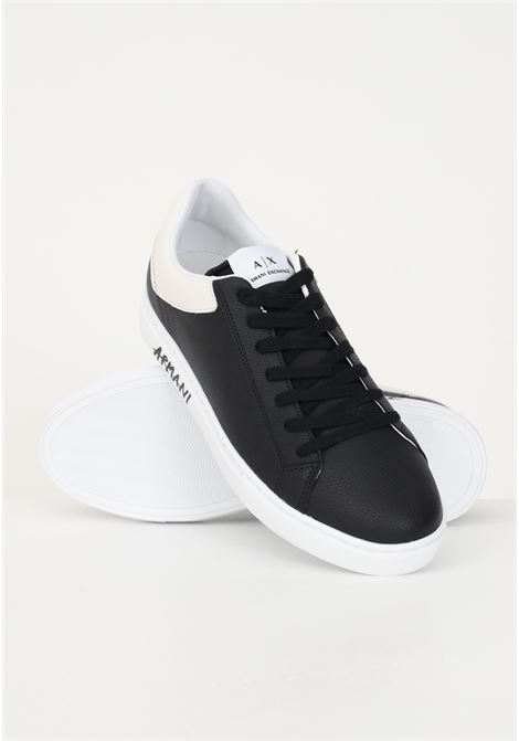 Black men's sneakers in action leather and scuba fabric ARMANI EXCHANGE | Sneakers | XUX145XV598N814