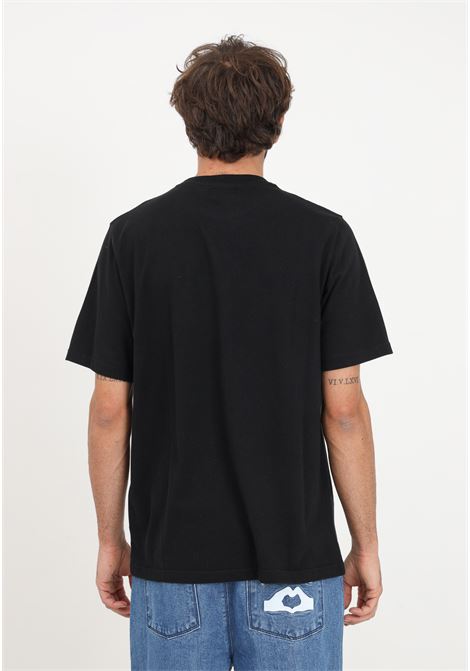 Black t-shirt with patch and embroidered logo for men ARTE | T-shirt | AW23-059TBLACK