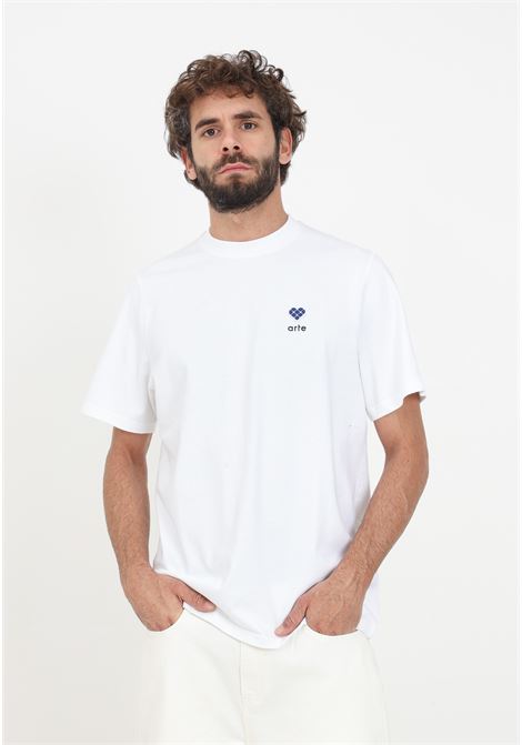 T-shirt bianca con patch e logo ricamato da uomo ARTE | T-shirt | AW23-059TWHITE