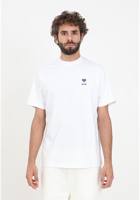 T-shirt bianca con patch e logo ricamato da uomo ARTE | T-shirt | AW23-059TWHITE
