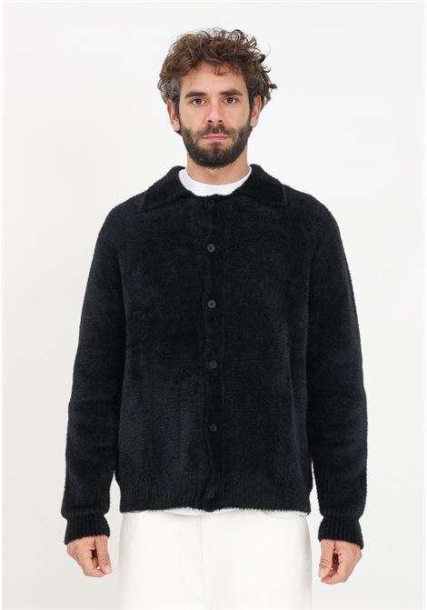 Black cardigan with buttons and collar for men ARTE | Cardigan | AW23-134KBLACK