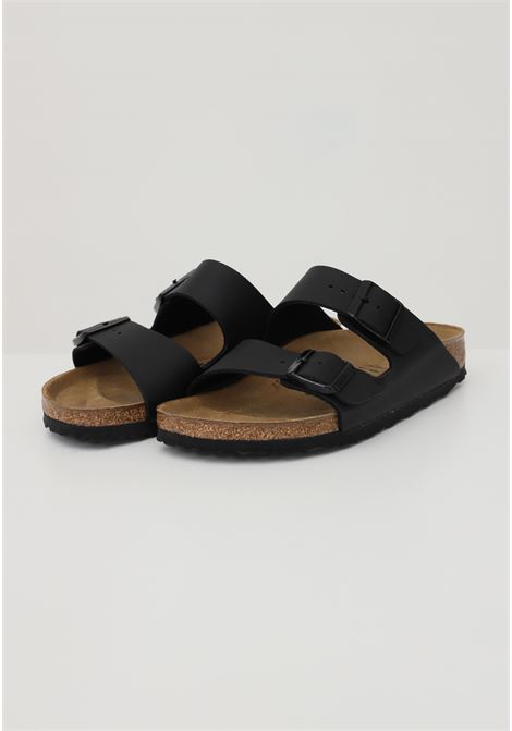 Black slippers for men and women in faux leather BIRKENSTOCK | slipper | 051793.