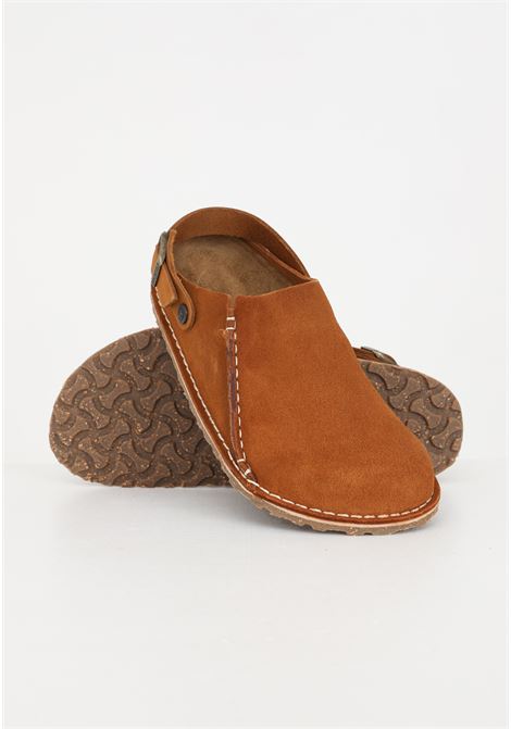 Lutry Premium Suede slippers in camel-colored unisex suede BIRKENSTOCK | Slippers | 1025390.