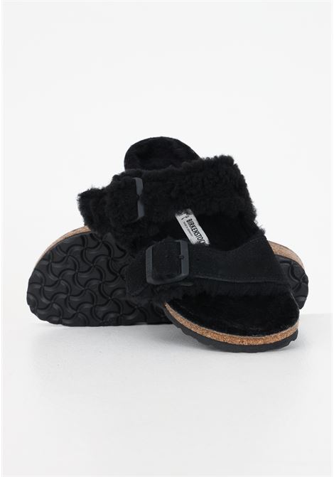 Black suede slippers BIRKENSTOCK | Slippers | 1025544.